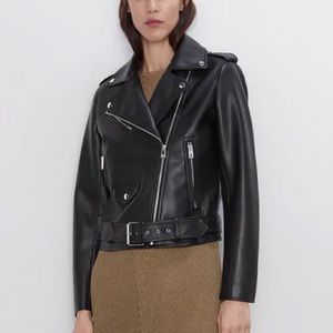 Zara Faux Leather Biker Jacket